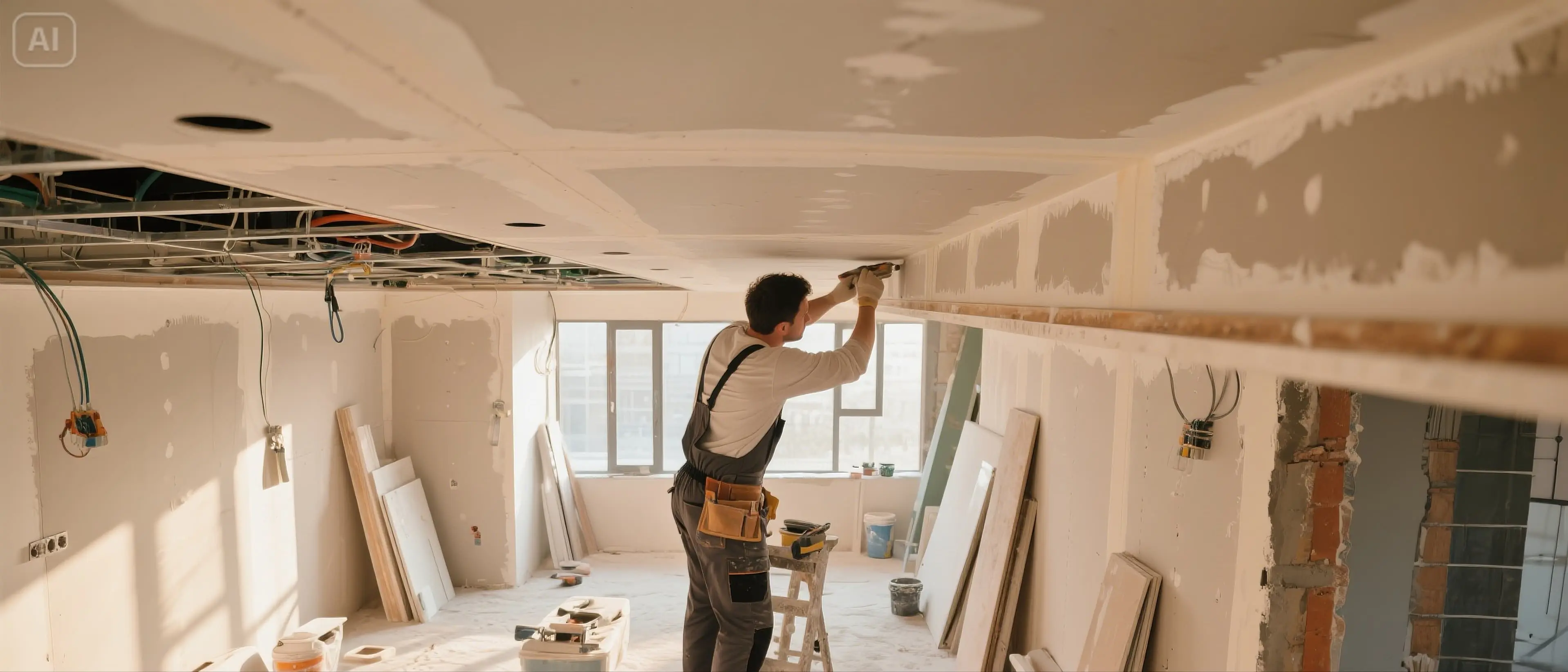 თანამედროვე მისაღები ოთახი ჭკვიანი განათებით